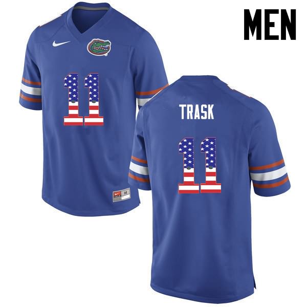NCAA Florida Gators Kyle Trask Men's #11 USA Flag Fashion Nike Blue Stitched Authentic College Football Jersey KJA6264HV